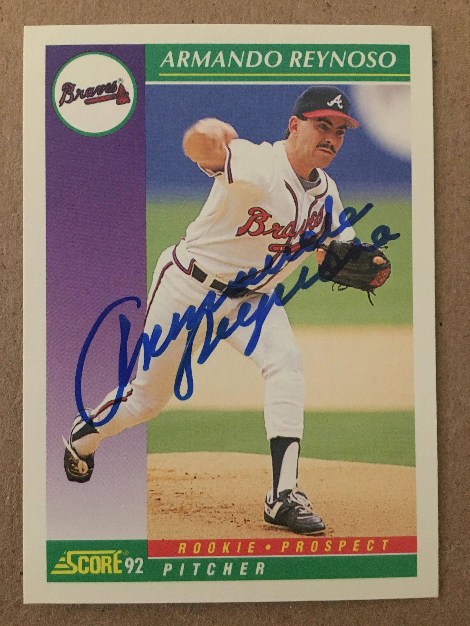 Armando Reynoso Signed 1992 Score Baseball Card - Atlanta Braves - PastPros