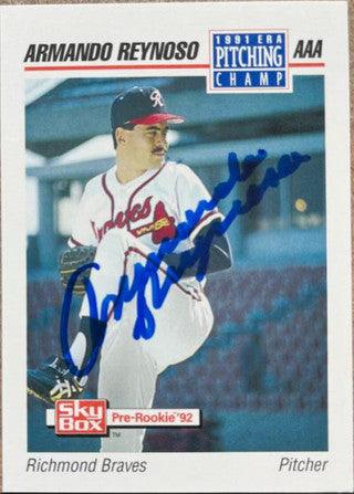 Armando Reynoso Signed 1992 Skybox AAA Baseball Card - Richmond Braves ERA Champ - PastPros