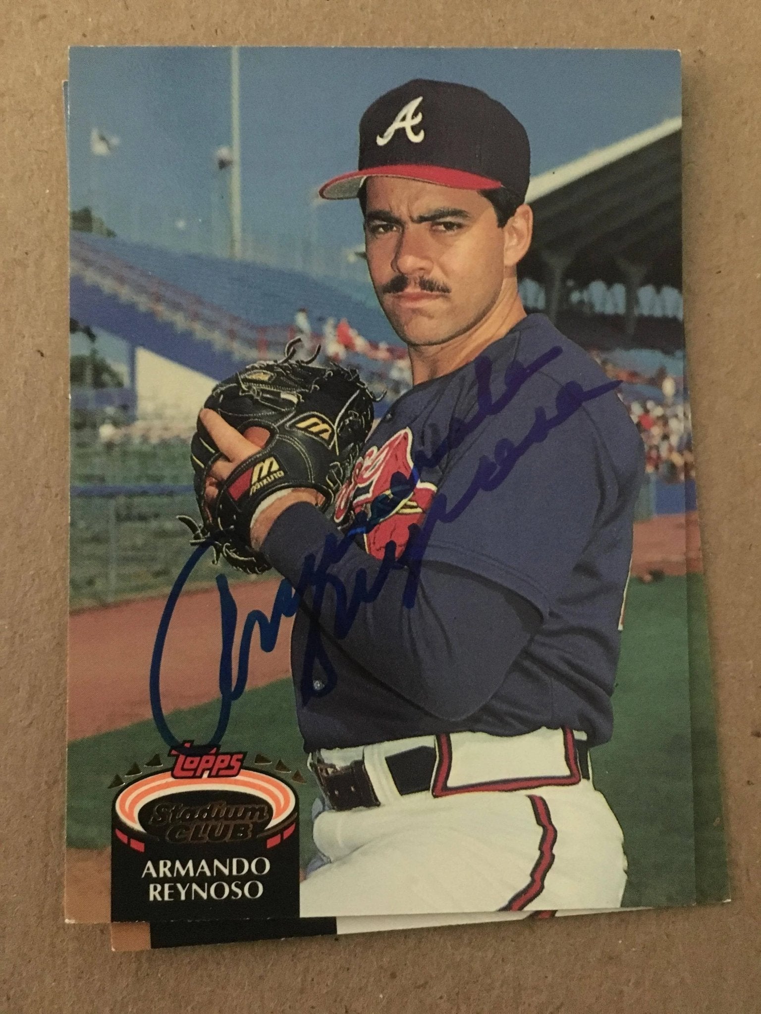 Armando Reynoso Signed 1992 Topps Stadium Baseball Card - Atlanta Braves