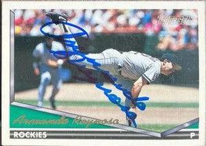Armando Reynoso Signed 1994 Topps Gold Baseball Card - Colorado Rockies - PastPros