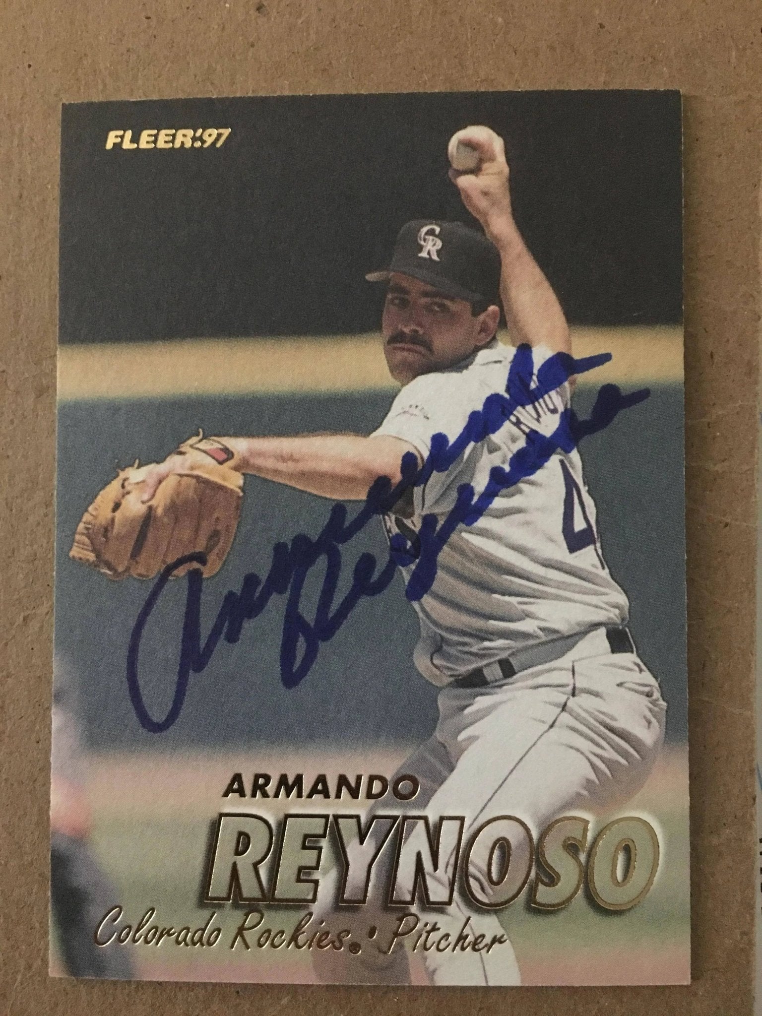 Armando Reynoso Signed 1997 Fleer Baseball Card - Colorado Rockies