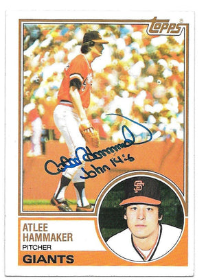 Atlee Hammaker Signed 1983 Topps Baseball Card - San Francisco Giants - PastPros