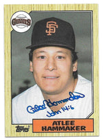Atlee Hammaker Signed 1987 Topps Baseball Card - San Francisco Giants