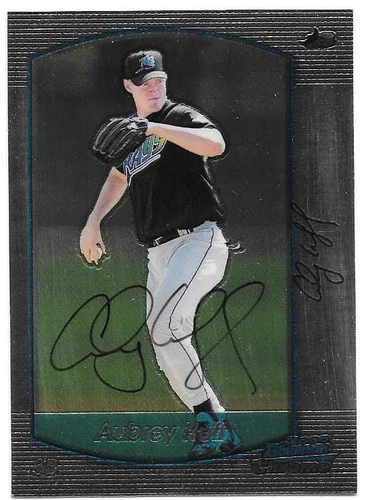 Aubrey Huff Signed 2000 Bowman Chrome Baseball Card - Tampa Bay Devil Rays
