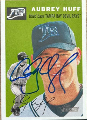 Aubrey Huff Signed 2003 Topps Heritage Baseball Card - Tampa Bay Devil Rays - PastPros