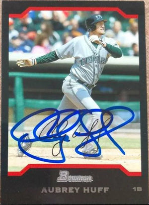 Aubrey Huff Signed 2004 Bowman Baseball Card - Tampa Bay Devil Rays