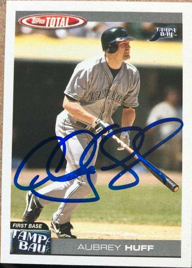 Aubrey Huff Signed 2004 Topps Total Baseball Card - Tampa Bay Devil Rays - PastPros