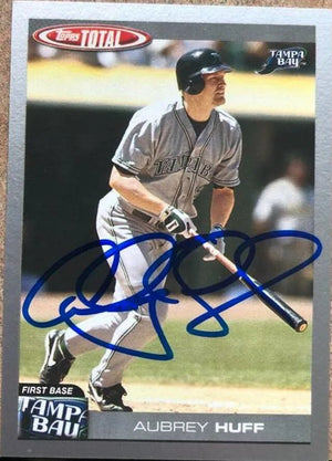 Aubrey Huff Signed 2004 Topps Total Silver Baseball Card - Tampa Bay Devil Rays