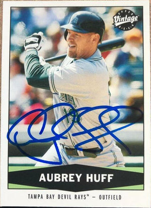Aubrey Huff Signed 2004 Upper Deck Vintage Baseball Card - Tampa Bay Devil Rays - PastPros