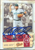 Aubrey Huff Signed 2005 Fleer Authentix Baseball Card - Tampa Bay Devil Rays