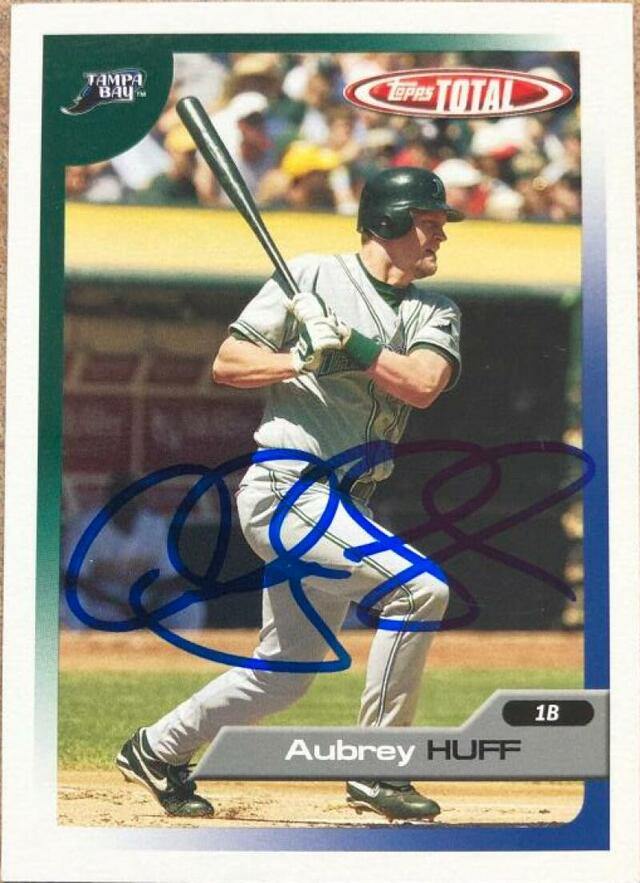 Aubrey Huff Signed 2005 Topps Total Baseball Card - Tampa Bay Devil Rays - PastPros