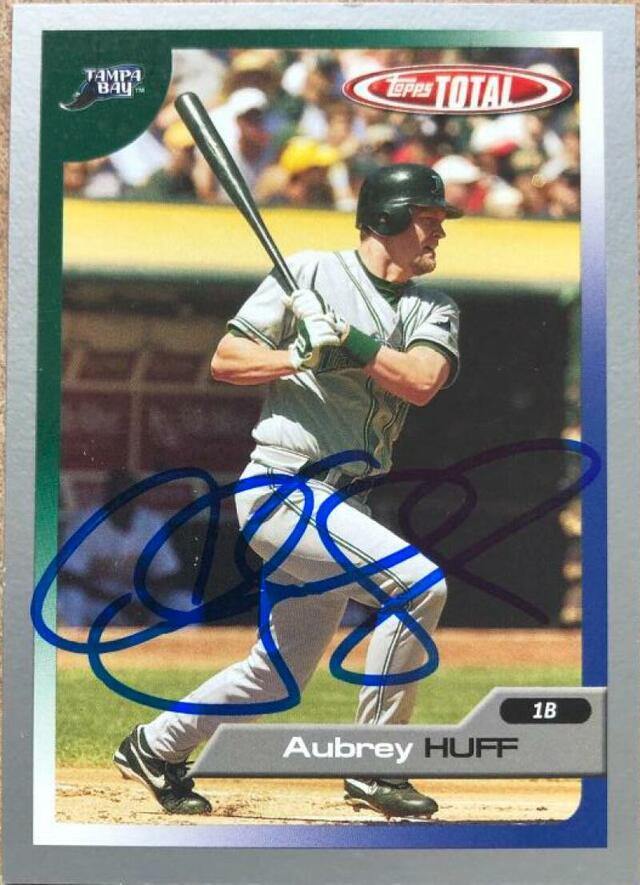 Aubrey Huff Signed 2005 Topps Total Silver Baseball Card - Tampa Bay Devil Rays - PastPros