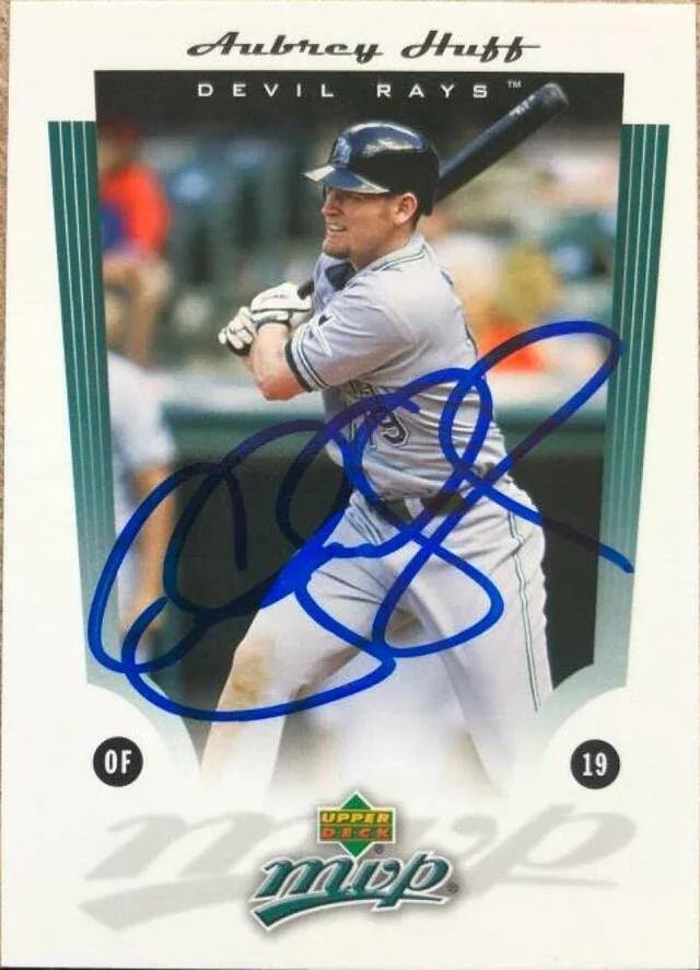 Aubrey Huff Signed 2005 Upper Deck MVP Baseball Card - Tampa Bay Devil Rays