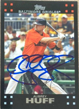 Aubrey Huff Signed 2007 Topps Baseball Card - Baltimore Orioles