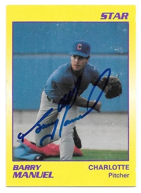 Barry Manuel Signed 1990 Star Baseball Card - Charlotte Rangers