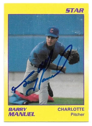 Barry Manuel Signed 1990 Star Baseball Card - Charlotte Rangers