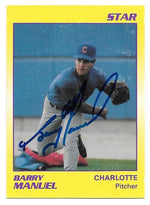 Barry Manuel Signed 1990 Star Baseball Card - Charlotte Rangers - PastPros