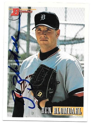 Ben Blomdahl Signed 1993 Bowman Baseball Card - Detroit Tigers