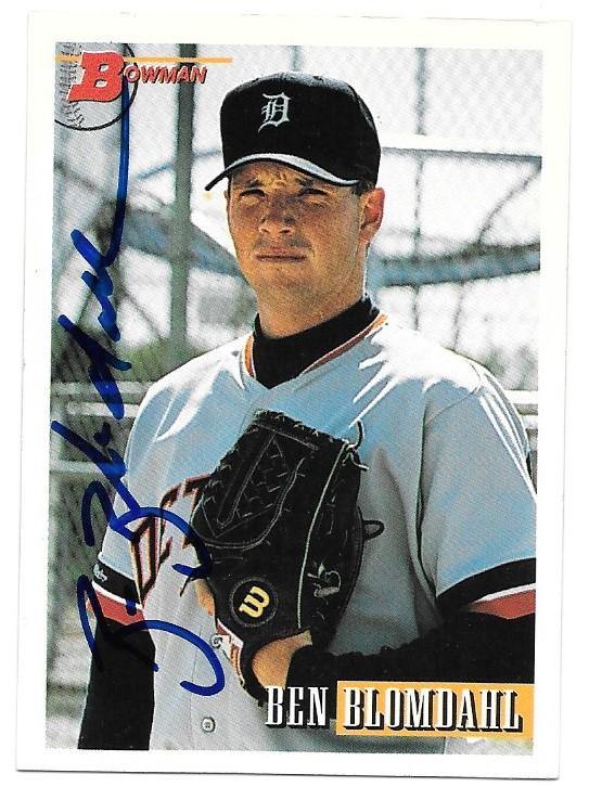 Ben Blomdahl Signed 1993 Bowman Baseball Card - Detroit Tigers - PastPros