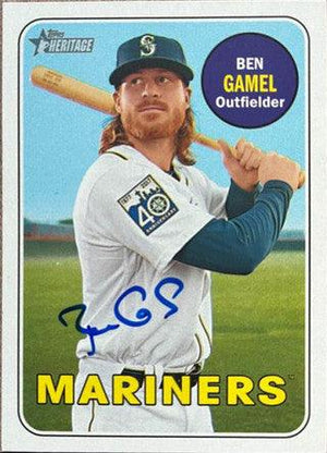 Ben Gamel Signed 2018 Topps Heritage Baseball Card - Seattle Mariners - PastPros
