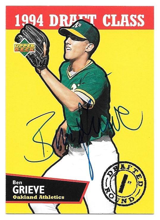 Ben Grieve Signed 1995 Upper Deck Minors Baseball Card - Oakland A's - PastPros