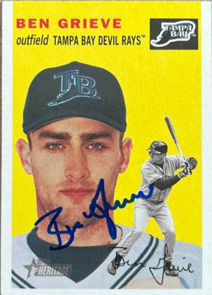 Ben Grieve Signed 2003 Topps Heritage Baseball Card - Tampa Bay Devil Rays - PastPros