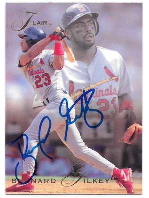 Bernard Gilkey Signed 1993 Flair Baseball Card - St Louis Cardinals - PastPros