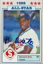 Bernardo Brito Signed 1988 Jennings Southern League All-Stars Baseball Card - Orlando Twins