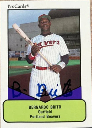 Bernardo Brito Signed 1990 Pro Cards AAA Baseball Card - Portland Beavers