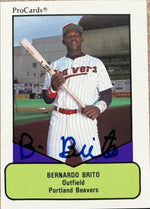 Bernardo Brito Signed 1990 Pro Cards AAA Baseball Card - Portland Beavers - PastPros