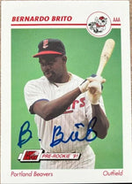 Bernardo Brito Signed 1991 Line Drive AAA Baseball Card - Portland Beavers