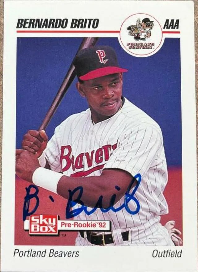 Bernardo Brito Signed 1992 Skybox AAA Baseball Card - Portland Beavers