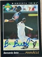 Bernardo Brito Signed 1993 Pinnacle Baseball Card - Minnesota Twins