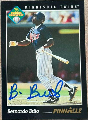 Bernardo Brito Signed 1993 Pinnacle Baseball Card - Minnesota Twins - PastPros