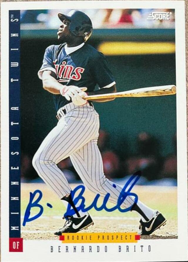 Bernardo Brito Signed 1993 Score Baseball Card - Minnesota Twins - PastPros