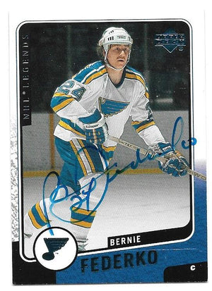 Bernie Federko Signed 2000-01 Upper Deck Legends Hockey Card - St Louis Blues - PastPros