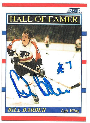 Bill Barber Signed 1990-91 Score Hockey Card - Philadelphia Flyers - PastPros