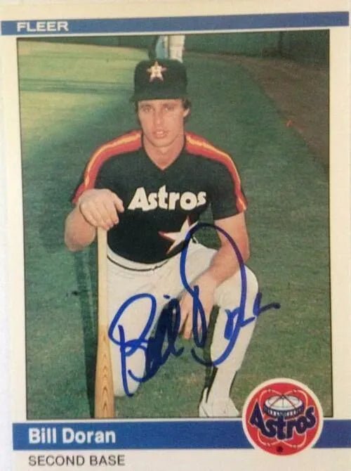 Bill Doran Signed 1984 Fleer Baseball Card - Houston Astros