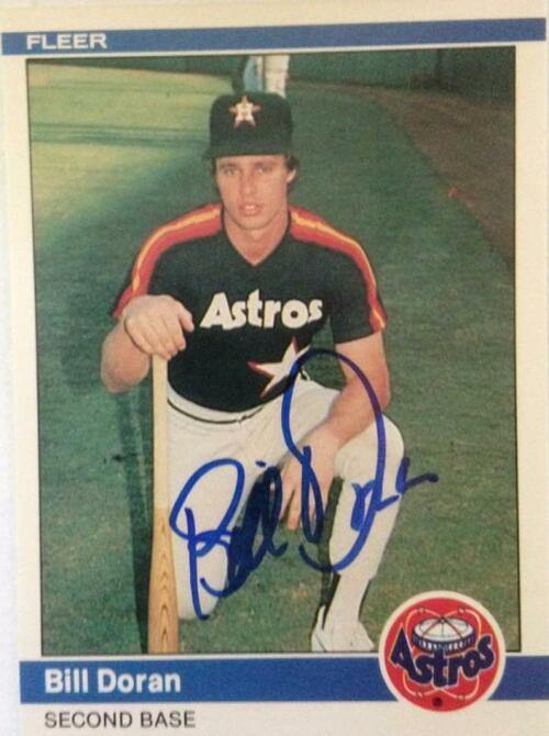 Bill Doran Signed 1984 Fleer Baseball Card - Houston Astros - PastPros