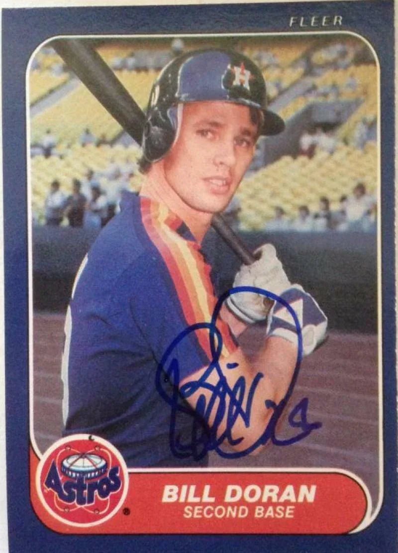 Bill Doran Signed 1986 Fleer Baseball Card - Houston Astros