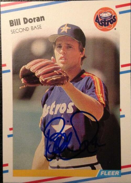 Bill Doran Signed 1988 Fleer Baseball Card - Houston Astros - PastPros