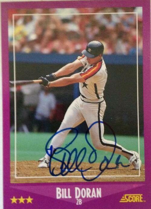 Bill Doran Signed 1988 Score Baseball Card - Houston Astros - PastPros
