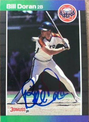 Bill Doran Signed 1989 Donruss Baseball Card - Houston Astros