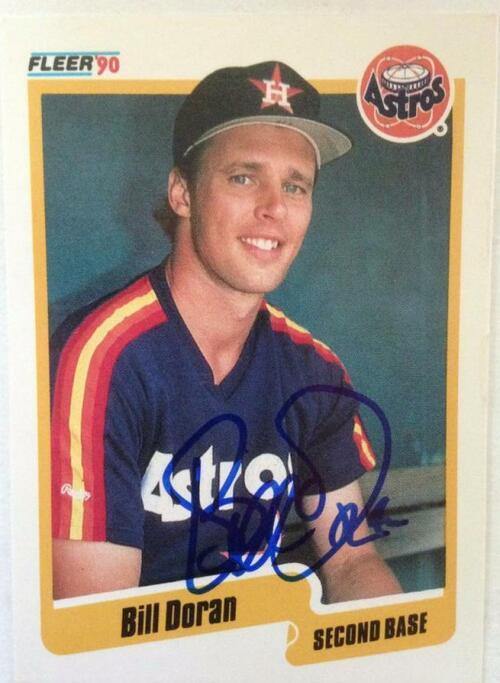 Bill Doran Signed 1990 Fleer Baseball Card - Houston Astros - PastPros
