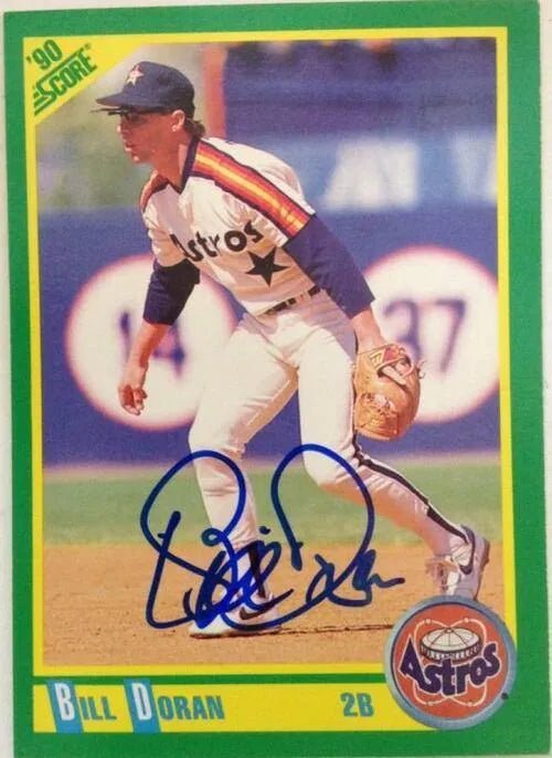 Bill Doran Signed 1990 Score Baseball Card - Houston Astros