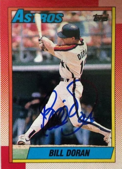 Bill Doran Signed 1990 Topps Baseball Card - Houston Astros