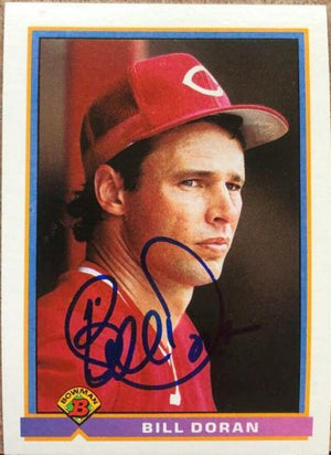 Bill Doran Signed 1991 Bowman Baseball Card - Cincinnati Reds - PastPros