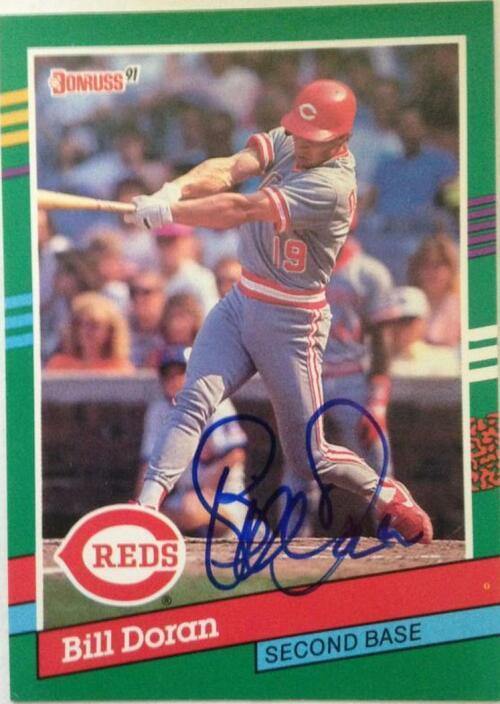 Bill Doran Signed 1991 Donruss Baseball Card - Cincinnati Reds - PastPros