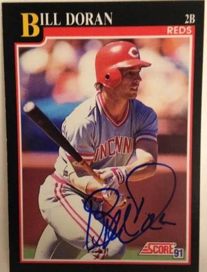 Bill Doran Signed 1991 Score Baseball Card - Cincinnati Reds
