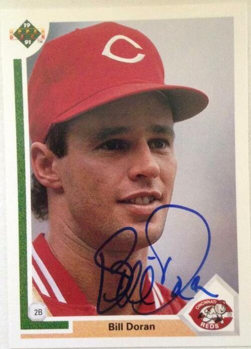 Bill Doran Signed 1991 Upper Deck Baseball Card - Cincinnati Reds - PastPros